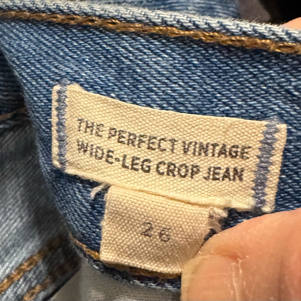 Madewell Perfect Vintage Wide-Leg Crop Jeans Floral Design, XS, size 26 - Picture 3 of 5